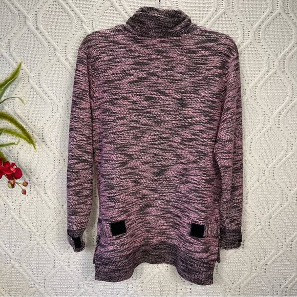 COPPER RIVET | Black & Pink Tweed Long Sleeve Adjustable Waist & Cuff Sweatshirt - Picture 4 of 16